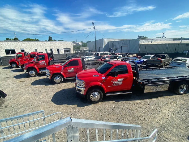 All Out Towing Nashville Towing Service Trucks in A Row