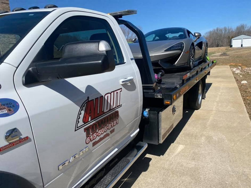 Car on Flatbed Tow Truck Nashville